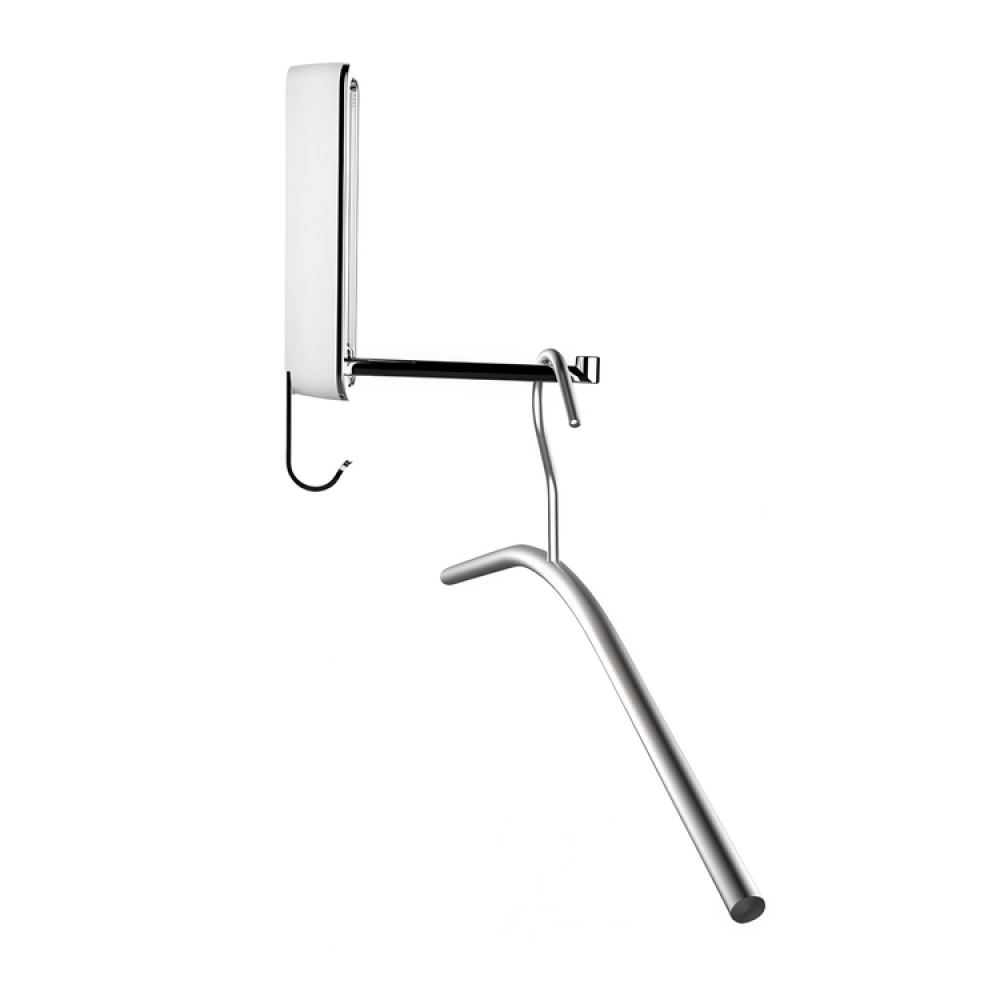 Folding hanger with hook, SIGMA FLIP HOOK, Silver / White in the group Storage / Wardrobe storage / Hangers and hooks at SmartaSaker.se (40638)