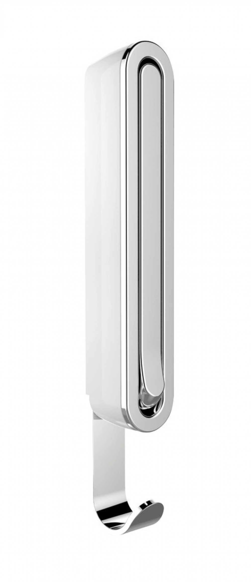 Folding hanger with hook, SIGMA FLIP HOOK, Silver / White in the group Storage / Wardrobe storage / Hangers and hooks at SmartaSaker.se (40638)