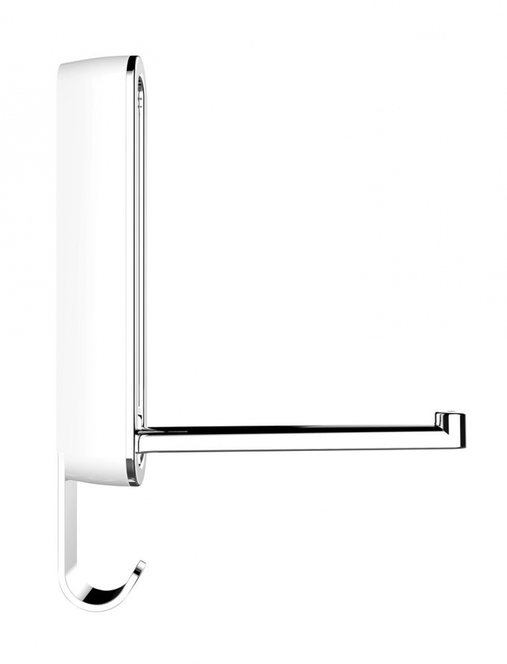 Folding hanger with hook, SIGMA FLIP HOOK, Silver / White in the group Storage / Wardrobe storage / Hangers and hooks at SmartaSaker.se (40638)