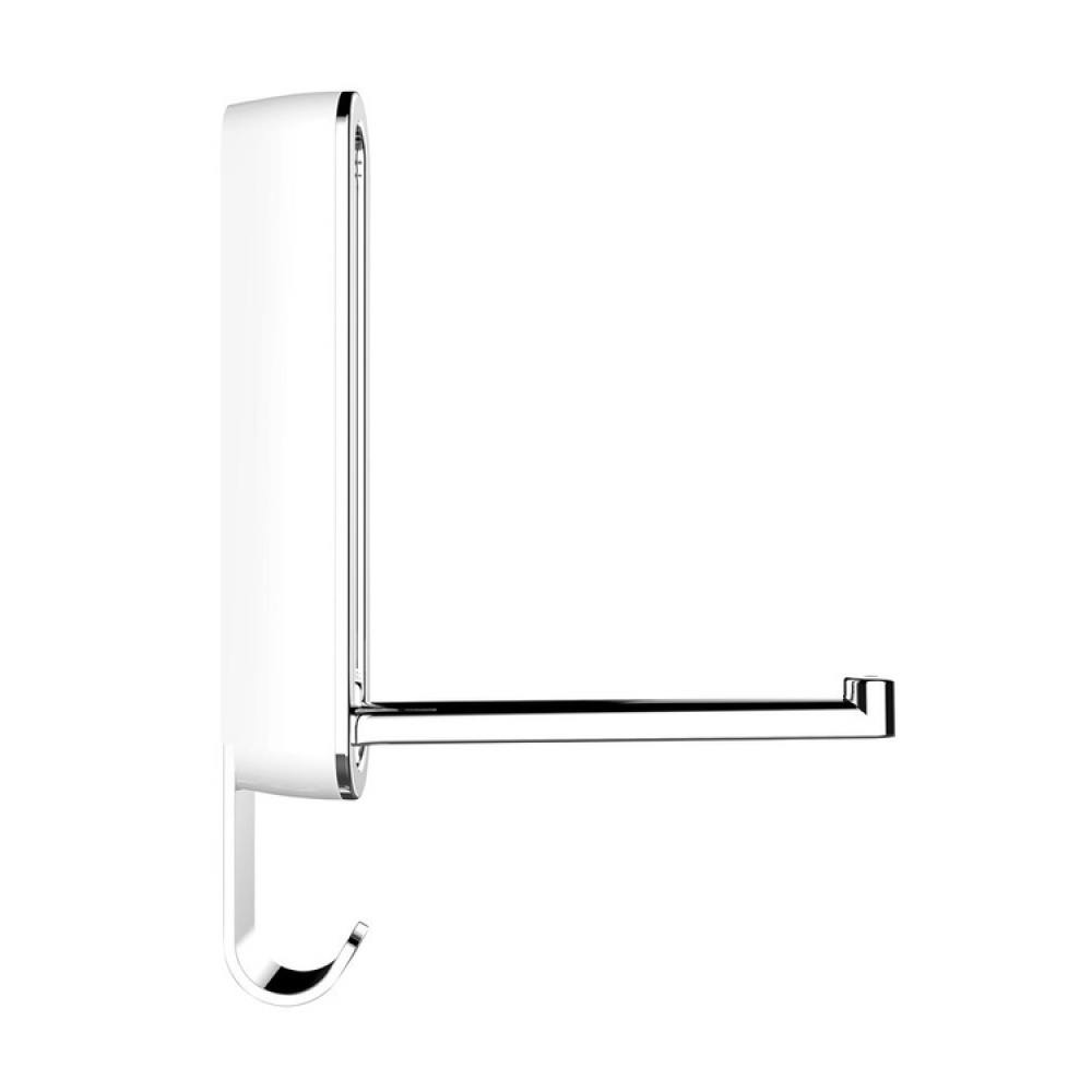 Folding hanger with hook, SIGMA FLIP HOOK, Silver / White in the group Storage / Wardrobe storage / Hangers and hooks at SmartaSaker.se (40638)