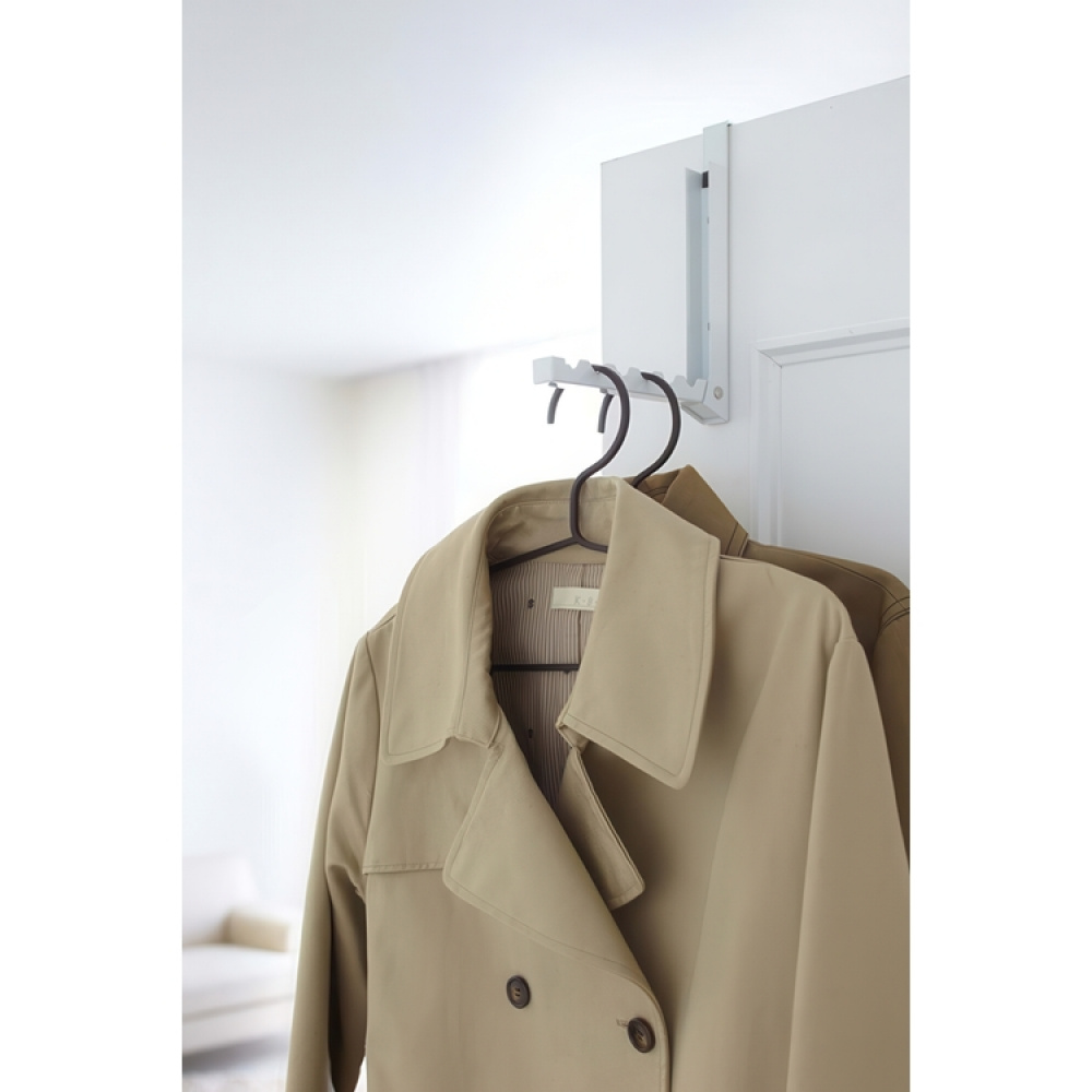 Folding clothes hanger, SMART FOLDING DOOR HANGER, Yamazaki, White in the group Storage / Wardrobe storage / Hangers and hooks at SmartaSaker.se (40641)
