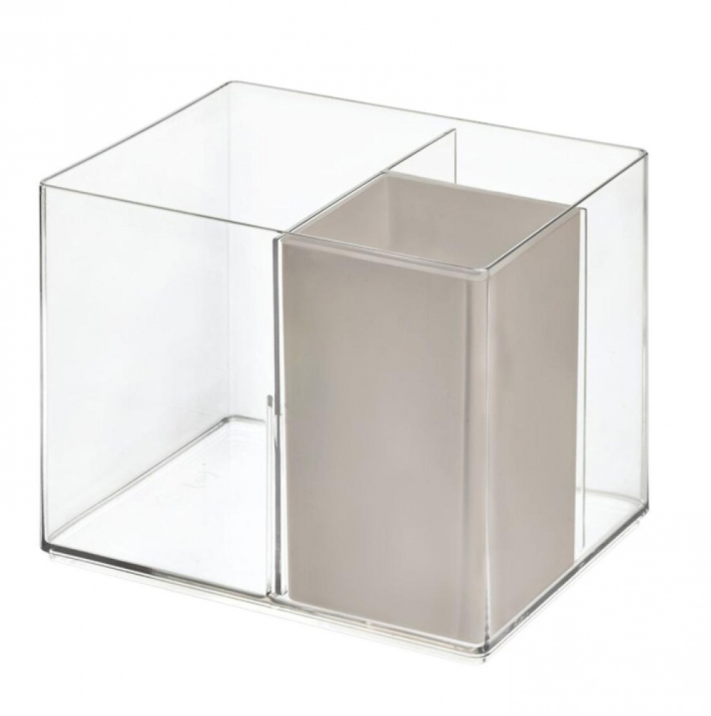 Storage Box, THE HOME EDIT HAIR TOOL HOLDER, 13,3 x 17,1 x H 13,3 cm, Clear / Grey in the group Storage / Bathroom storage at SmartaSaker.se (40648)