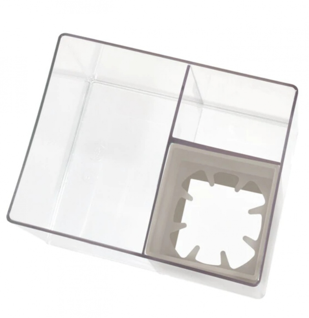 Storage Box, THE HOME EDIT HAIR TOOL HOLDER, 13,3 x 17,1 x H 13,3 cm, Clear / Grey in the group Storage / Bathroom storage at SmartaSaker.se (40648)