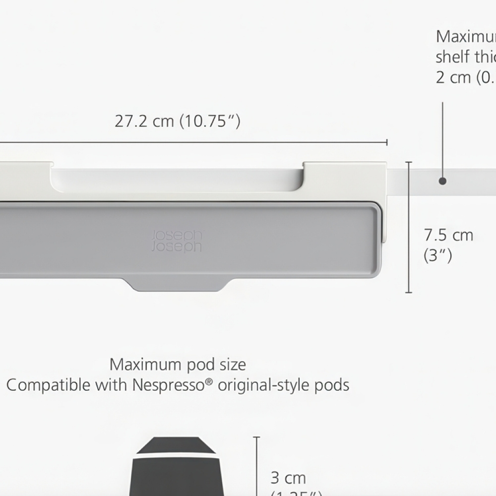 Coffee Pod Drawer, Under Shelf, CUPBOARD STORE, Joseph Joseph, Grey in the group Storage / Kitchen storage / Kitchen cabinet organizers / Under shelf storage at SmartaSaker.se (40650)