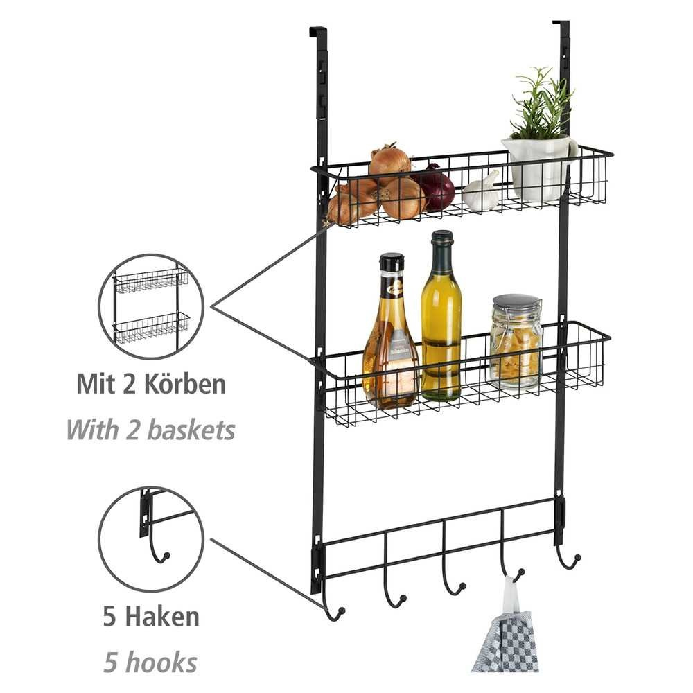 Over-Door Organizer, TÜRREGAL, 39 x 10 x H 75 cm, Black in the group Storage / Bedroom storage / Over door hooks at SmartaSaker.se (40656)