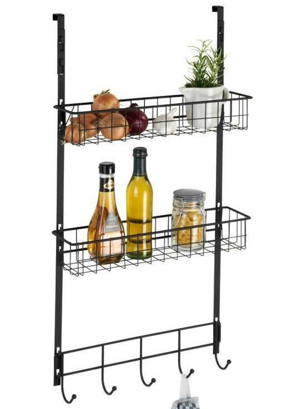 Over-Door Organizer, TÜRREGAL, 39 x 10 x H 75 cm, Black in the group Storage / Bedroom storage / Over door hooks at SmartaSaker.se (40656)