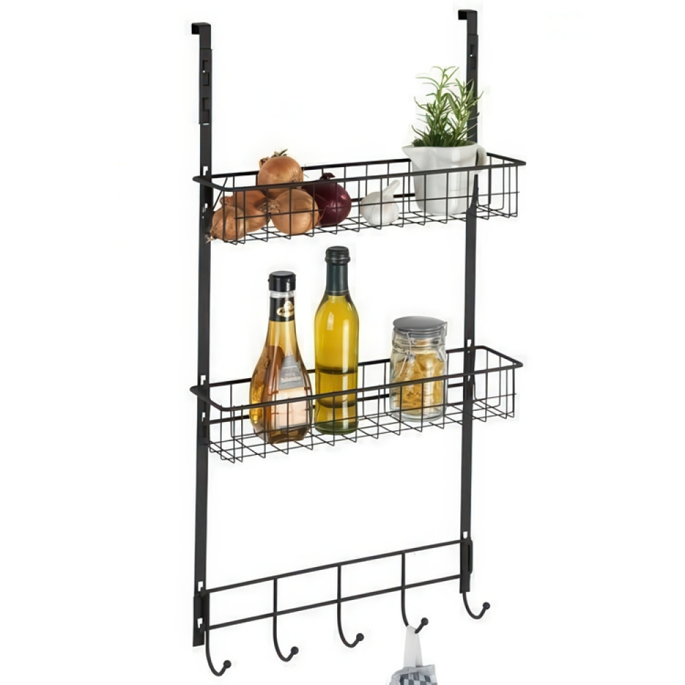 Over-Door Organizer, TÜRREGAL, 39 x 10 x H 75 cm, Black in the group Storage / Bedroom storage / Over door hooks at SmartaSaker.se (40656)