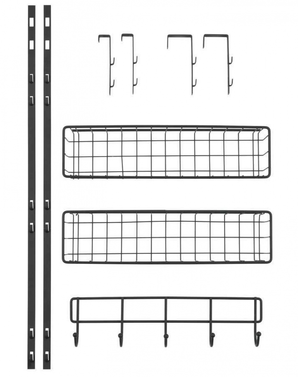 Over-Door Organizer, TÜRREGAL, 39 x 10 x H 75 cm, Black in the group Storage / Bedroom storage / Over door hooks at SmartaSaker.se (40656)