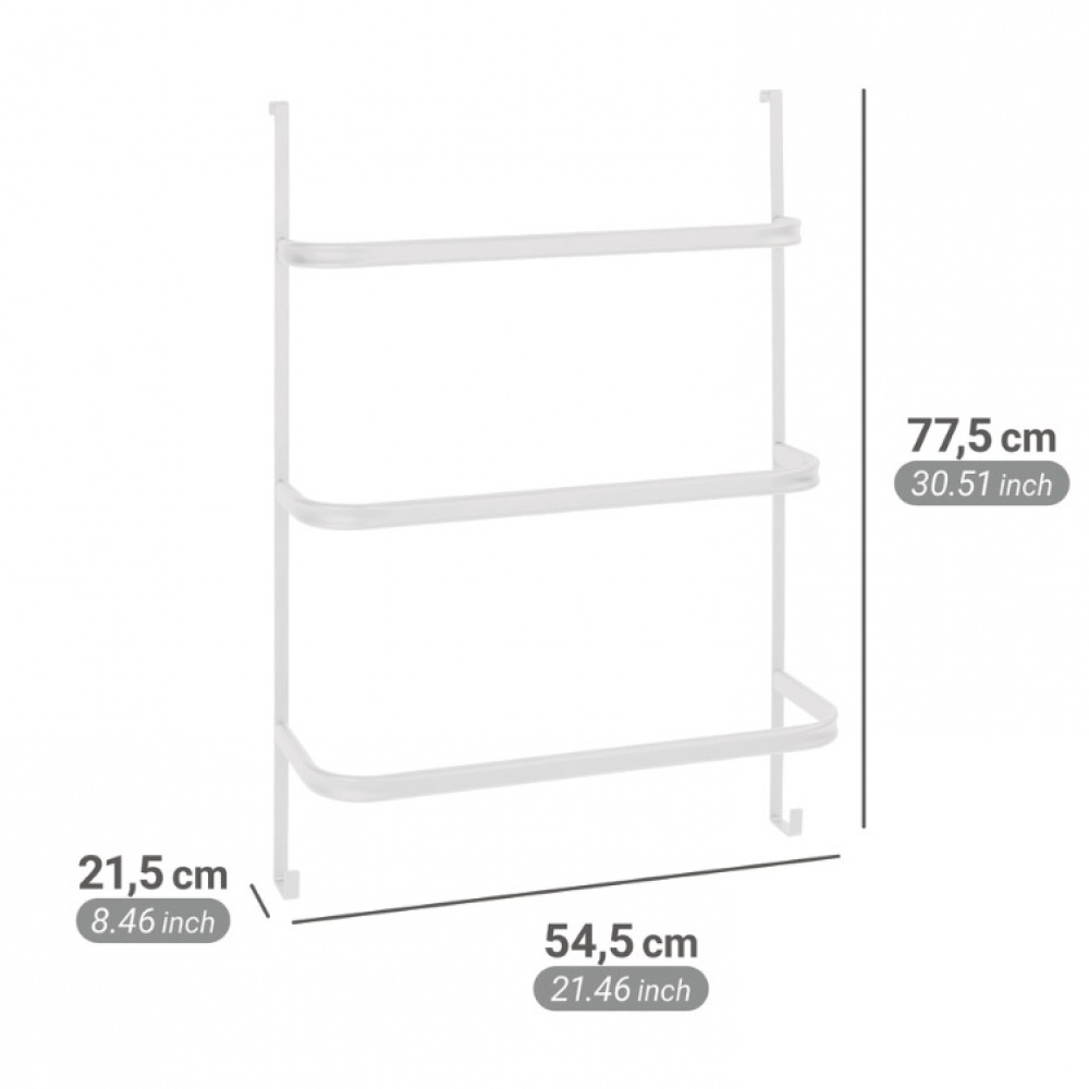 Over-Door Organizer, TOWEL RAIL, 54,5 x 21,5 x H 77,5 cm, White in the group Storage / Bathroom storage at SmartaSaker.se (40657)