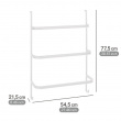 Over-Door Organizer, TOWEL RAIL, 54,5 x 21,5 x H 77,5 cm, White Over-Door Organizer, TOWEL RAIL, 54,5 x 21,5 x H 77,5 cm, White