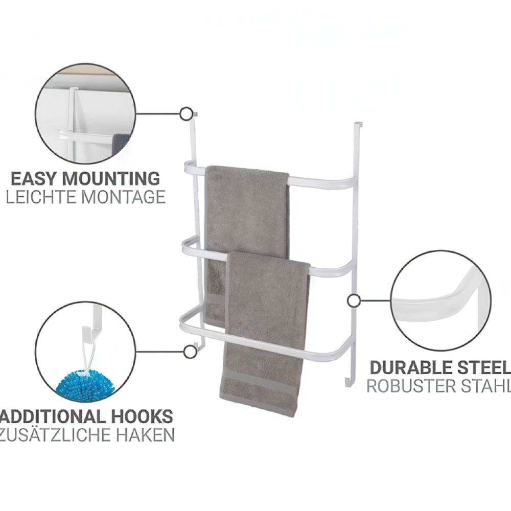 Over-Door Organizer, TOWEL RAIL, 54,5 x 21,5 x H 77,5 cm, White in the group Storage / Bathroom storage at SmartaSaker.se (40657)
