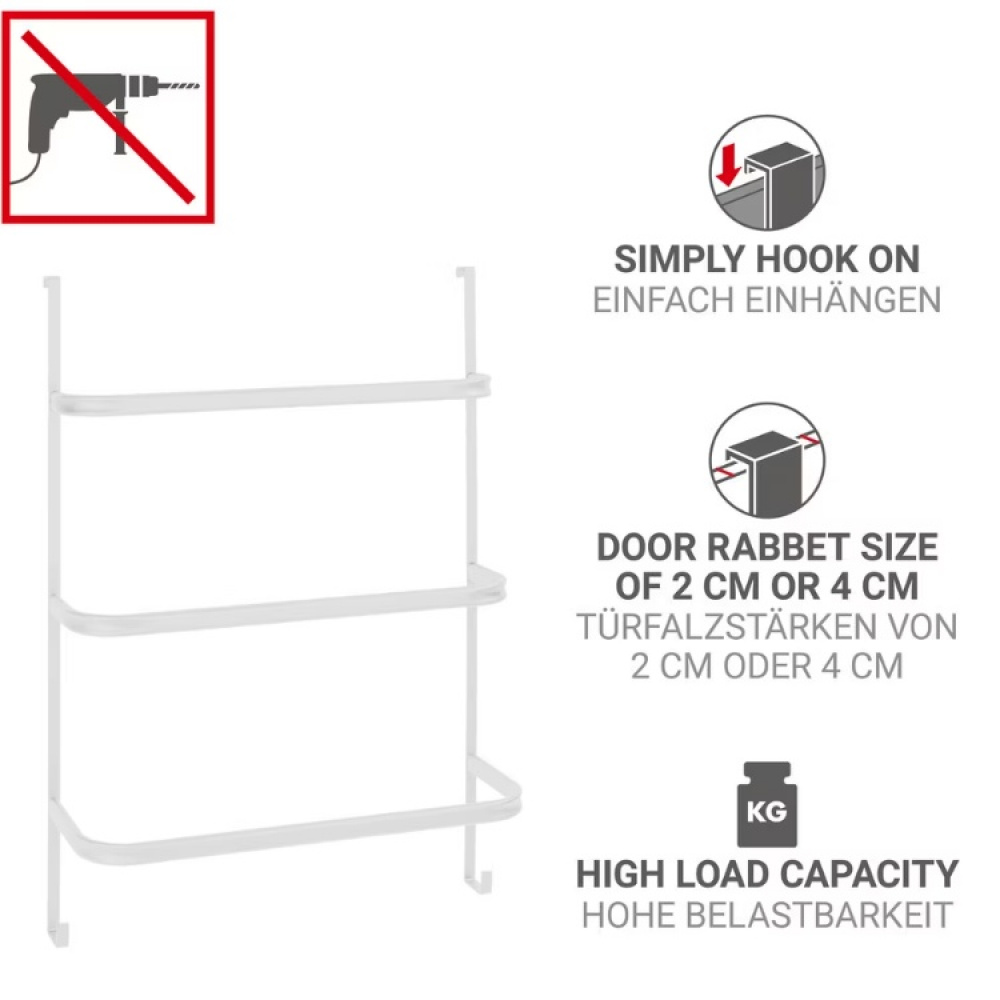 Over-Door Organizer, TOWEL RAIL, 54,5 x 21,5 x H 77,5 cm, White in the group Storage / Bathroom storage at SmartaSaker.se (40657)