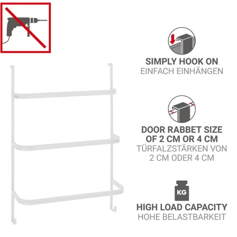 Over-Door Organizer, TOWEL RAIL, 54,5 x 21,5 x H 77,5 cm, White in the group Storage / Bathroom storage at SmartaSaker.se (40657)