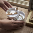 Storage box / jewelry tray, TOSCA , Ø 10 x H 12,2 cm, Yamazaki, White Storage box / jewelry tray, TOSCA , Ø 10 x H 12,2 cm, Yamazaki, White