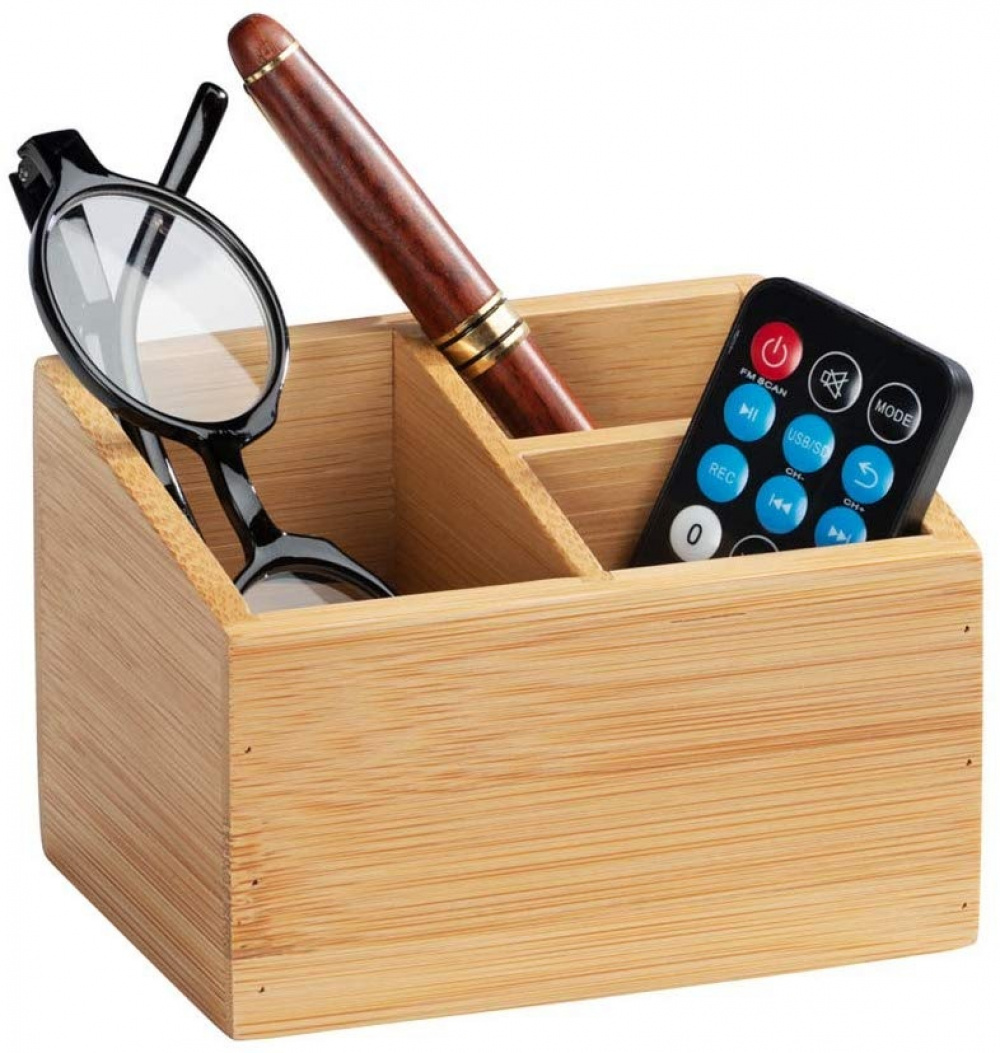 Storage Box in Bamboo, 3 compartments, TERRA, 12 x 9 x H 8,5 cm, Nature in the group Storage / Storage boxes / Mini organizers at SmartaSaker.se (40659)