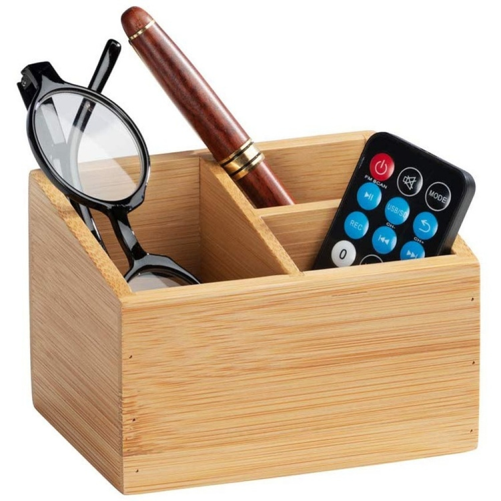 Storage Box in Bamboo, 3 compartments, TERRA, 12 x 9 x H 8,5 cm, Nature in the group Storage / Storage boxes / Mini organizers at SmartaSaker.se (40659)