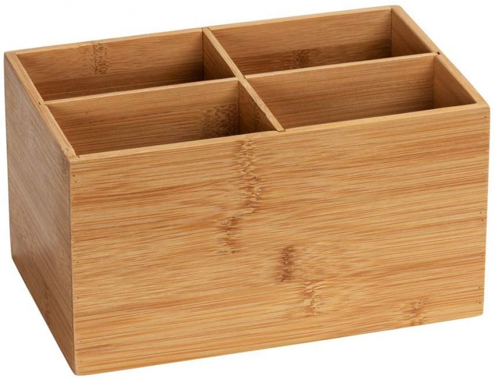 Storage Box in Bamboo, 4 compartments, TERRA, 22 x 14 x H12 cm, Nature in the group Storage / Storage boxes at SmartaSaker.se (40660)