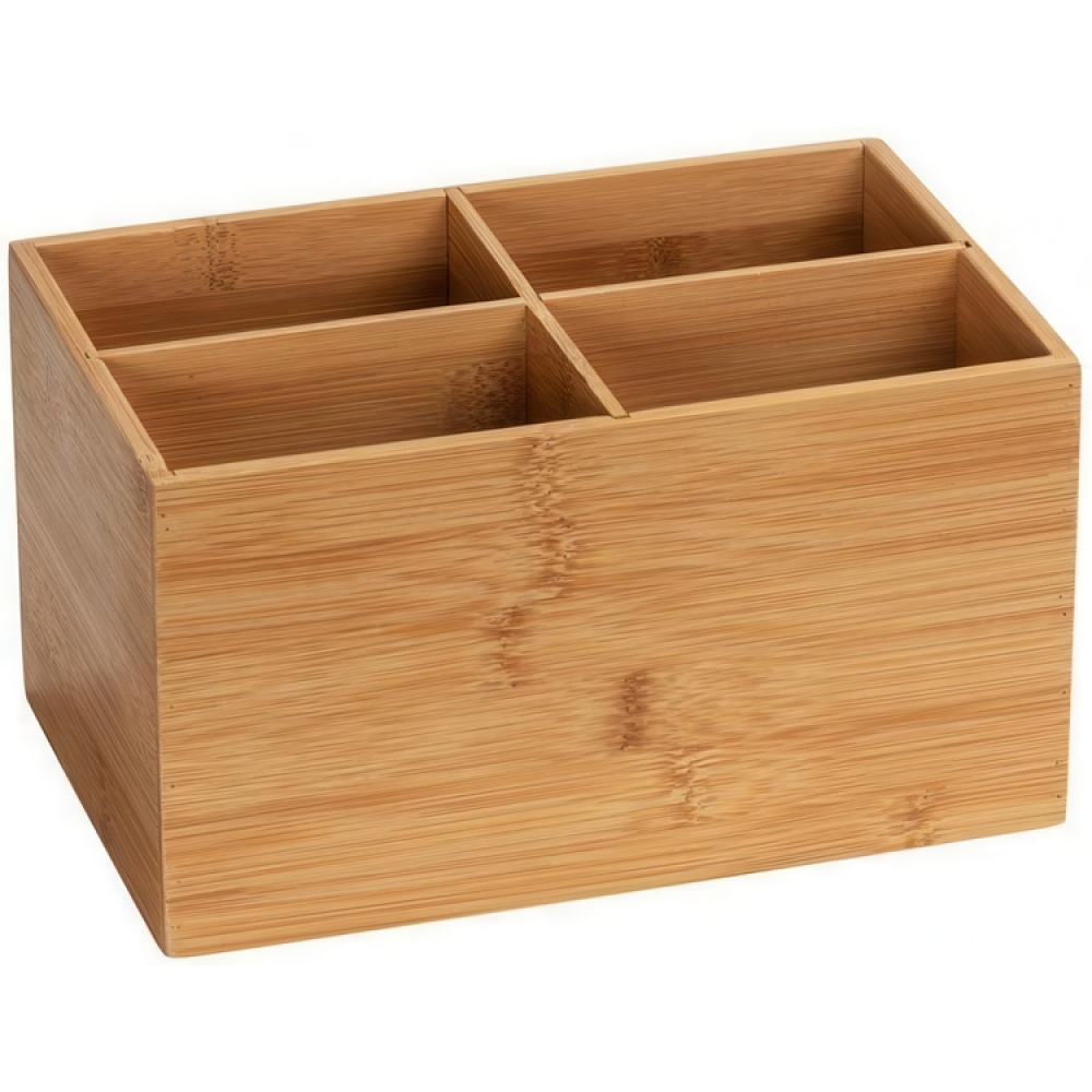 Storage Box in Bamboo, 4 compartments, TERRA, 22 x 14 x H12 cm, Nature in the group Storage / Storage boxes at SmartaSaker.se (40660)