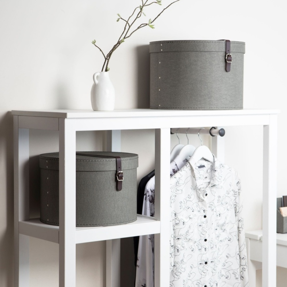 Storage boxes, Round, Set of 2, BIGSO RUT CANVAS, Ø 37,5 och Ø 35,5 in the group Storage / Storage boxes at SmartaSaker.se (40662)