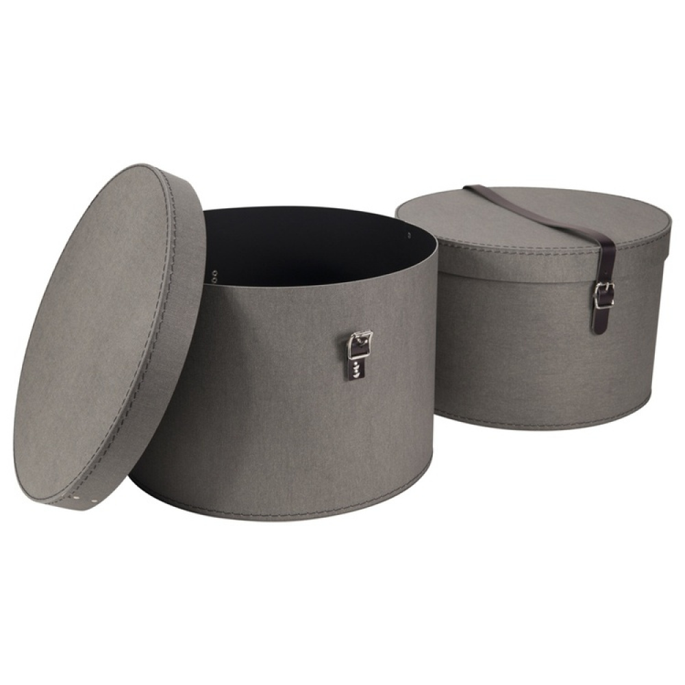 Storage boxes, Round, Set of 2, BIGSO RUT CANVAS, Ø 37,5 och Ø 35,5 in the group Storage / Storage boxes at SmartaSaker.se (40662)