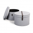 Storage boxes, Round, Set of 2, BIGSO RUT CANVAS, Ø 37,5 och Ø 35,5