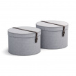 Storage boxes, Round, Set of 2, BIGSO RUT CANVAS, Ø 37,5 och Ø 35,5