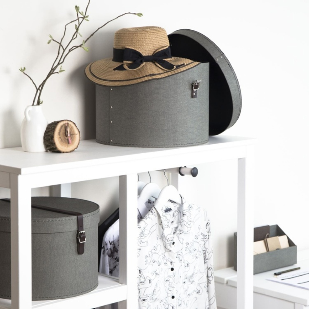 Storage boxes, Round, Set of 2, BIGSO RUT CANVAS, Ø 37,5 och Ø 35,5 in the group Storage / Storage boxes at SmartaSaker.se (40662)