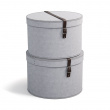 Storage boxes, Round, Set of 2, BIGSO RUT CANVAS, Ø 37,5 och Ø 35,5