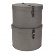 Storage boxes, Round, Set of 2, BIGSO RUT CANVAS, Ø 37,5 och Ø 35,5