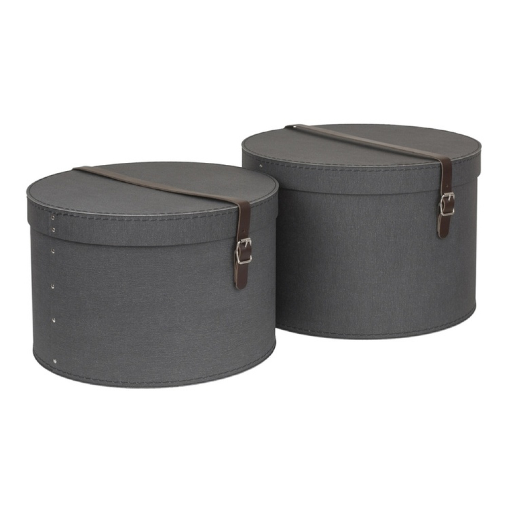 Storage boxes, Round, Set of 2, BIGSO RUT CANVAS, Ø 37,5+ Ø 35,5 in the group Storage / Storage boxes / BigSo storage boxes at SmartaSaker.se (40663)