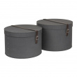 Storage boxes, Round, Set of 2, BIGSO RUT CANVAS, Ø 37,5+ Ø 35,5