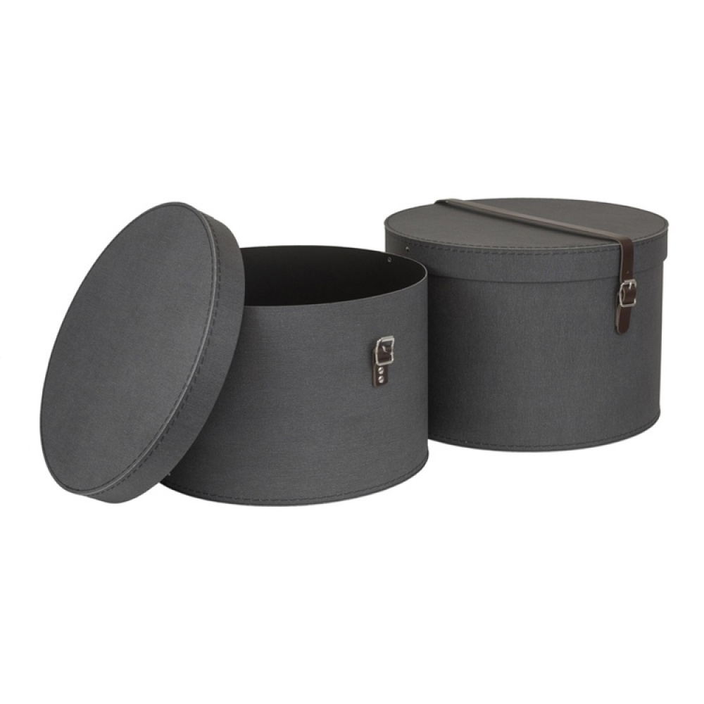 Storage boxes, Round, Set of 2, BIGSO RUT CANVAS, Ø 37,5+ Ø 35,5 in the group Storage / Storage boxes / BigSo storage boxes at SmartaSaker.se (40663)