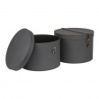Storage boxes, Round, Set of 2, BIGSO RUT CANVAS, Ø 37,5+ Ø 35,5