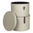 Storage boxes, Round, Set of 2, BIGSO RUT CANVAS, Ø 37,5+ Ø 35,5