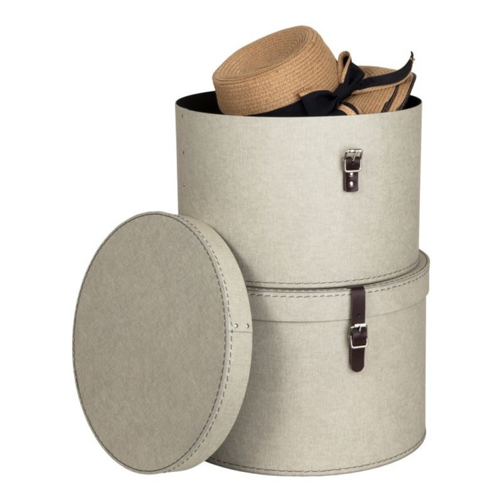 Storage boxes, Round, Set of 2, BIGSO RUT CANVAS, Ø 37,5+ Ø 35,5 in the group Storage / Storage boxes / BigSo storage boxes at SmartaSaker.se (40663)