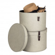 Storage boxes, Round, Set of 2, BIGSO RUT CANVAS, Ø 37,5+ Ø 35,5