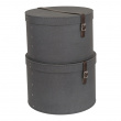 Storage boxes, Round, Set of 2, BIGSO RUT CANVAS, Ø 37,5+ Ø 35,5