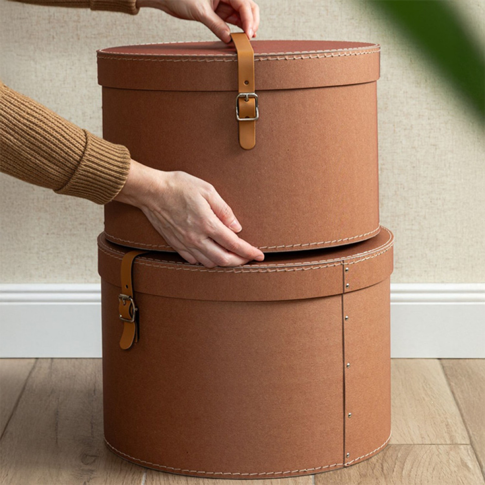 Storage boxes, Round, Set of 2, BIGSO RUT RESTORE, Ø 37,5 + Ø 35,5 in the group Storage / Storage boxes / BigSo storage boxes at SmartaSaker.se (40664)