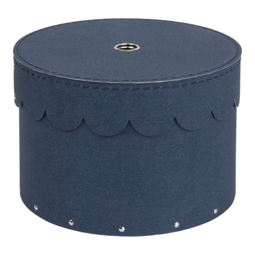 Round storage box 2 drawers, Wilma canvas, Bigso, blue in the group Storage / Storage boxes / Bigso storage boxes at SmartaSaker.se (40665-bl)