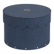 Round storage box 2 drawers, Wilma canvas, Bigso, blue