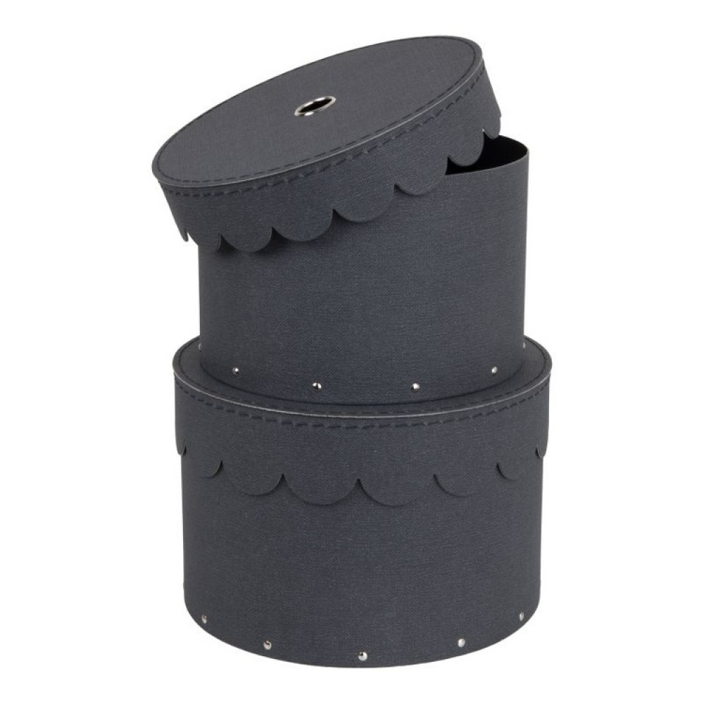 Storage boxes, Round, Set of 2, BIGSO WILMA CANVAS, Ø26 x H Ø23 cm in the group Storage / Storage boxes / BigSo storage boxes at SmartaSaker.se (40665)