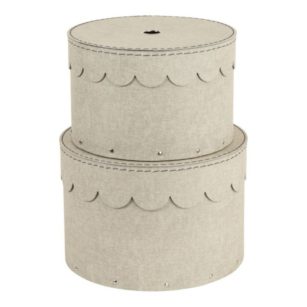 Storage boxes, Round, Set of 2, BIGSO WILMA CANVAS, Ø26 x H Ø23 cm in the group Storage / Storage boxes / BigSo storage boxes at SmartaSaker.se (40665)