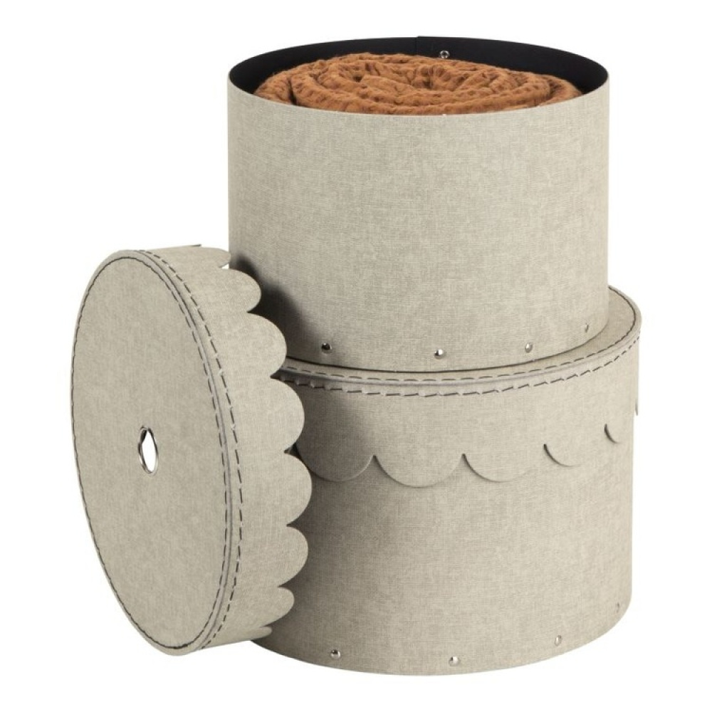 Round storage box 2 drawers, Wilma canvas, Bigso in the group Storage / Storage boxes / Bigso storage boxes at SmartaSaker.se (40665)