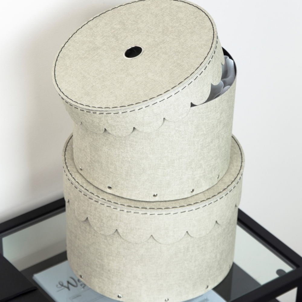 Storage boxes, Round, Set of 2, BIGSO WILMA CANVAS, Ø26 x H Ø23 cm in the group Storage / Storage boxes / BigSo storage boxes at SmartaSaker.se (40665)