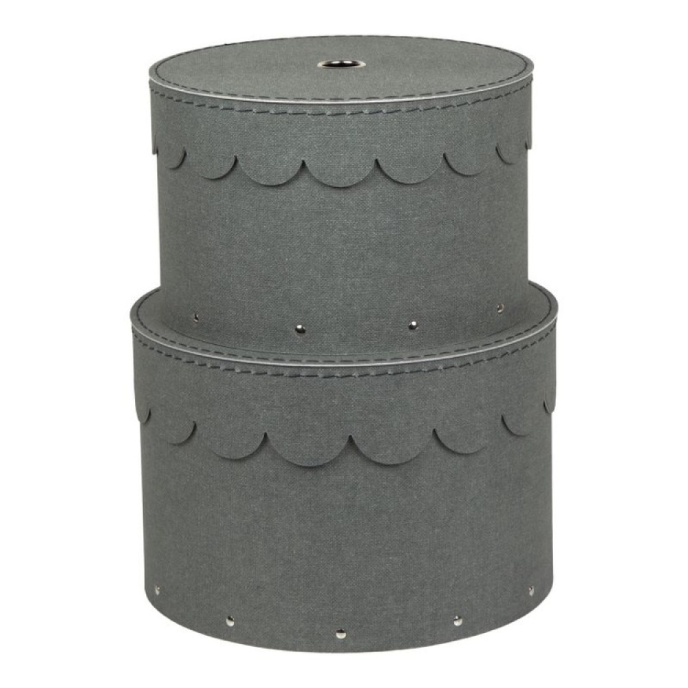 Round storage box 2 drawers, Wilma canvas, Bigso in the group Storage / Storage boxes / Bigso storage boxes at SmartaSaker.se (40665)