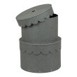 Round storage box 2 drawers, Wilma canvas, Bigso
