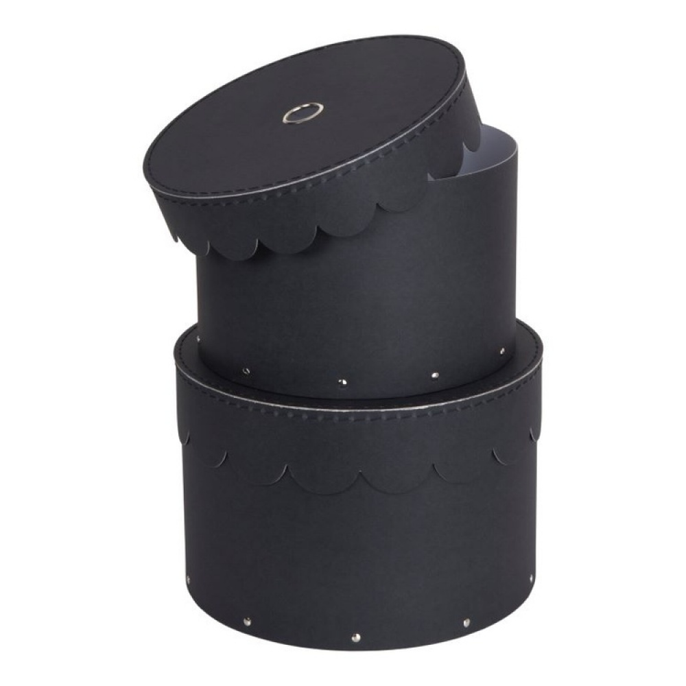 Storage boxes, Round, Set of 2, BIGSO WILMA, Ø26 x H Ø23 cm in the group Storage / Storage boxes / BigSo storage boxes at SmartaSaker.se (40666)