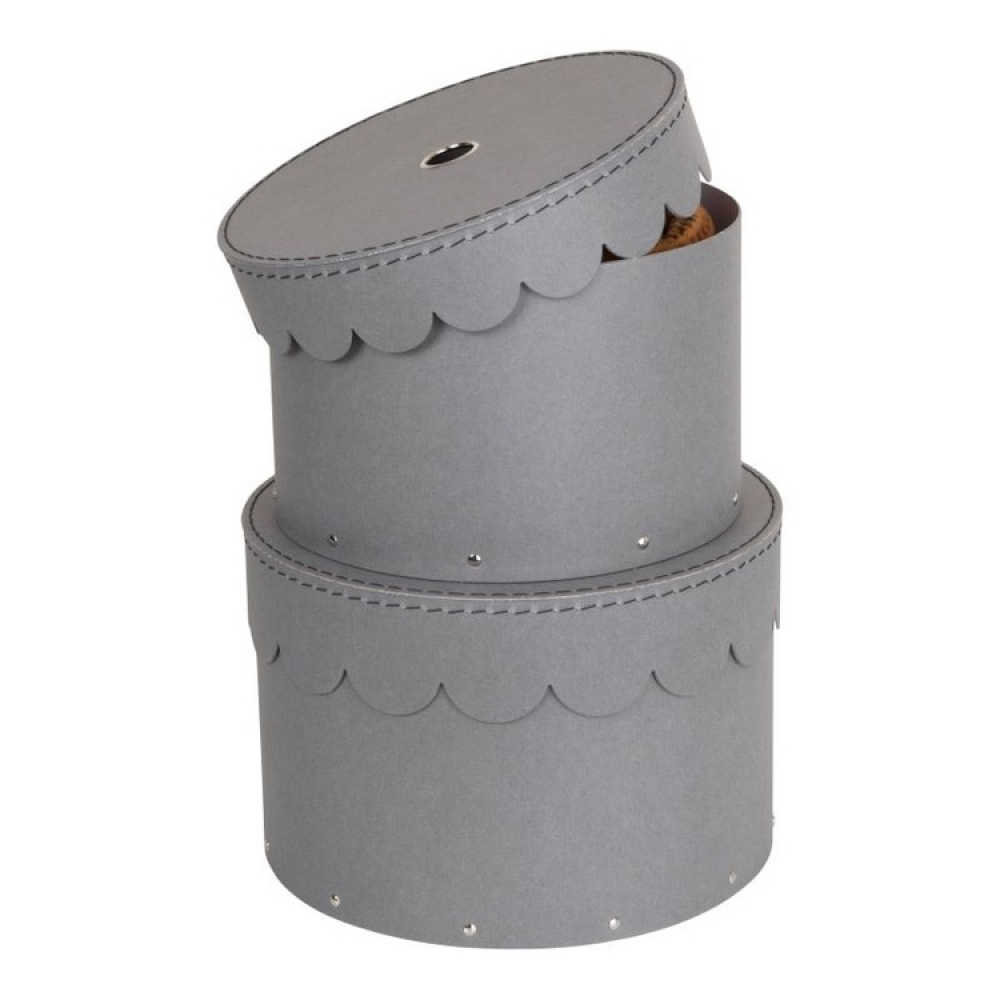 Storage boxes, Round, Set of 2, BIGSO WILMA, Ø26 x H Ø23 cm in the group Storage / Storage boxes / BigSo storage boxes at SmartaSaker.se (40666)