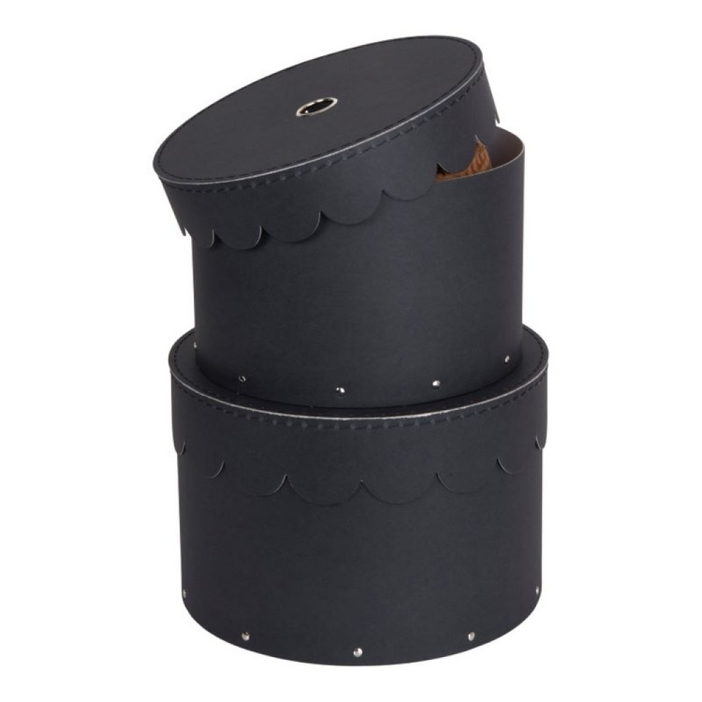 Storage boxes, Round, Set of 2, BIGSO WILMA, Ø26 x H Ø23 cm in the group Storage / Storage boxes / BigSo storage boxes at SmartaSaker.se (40666)