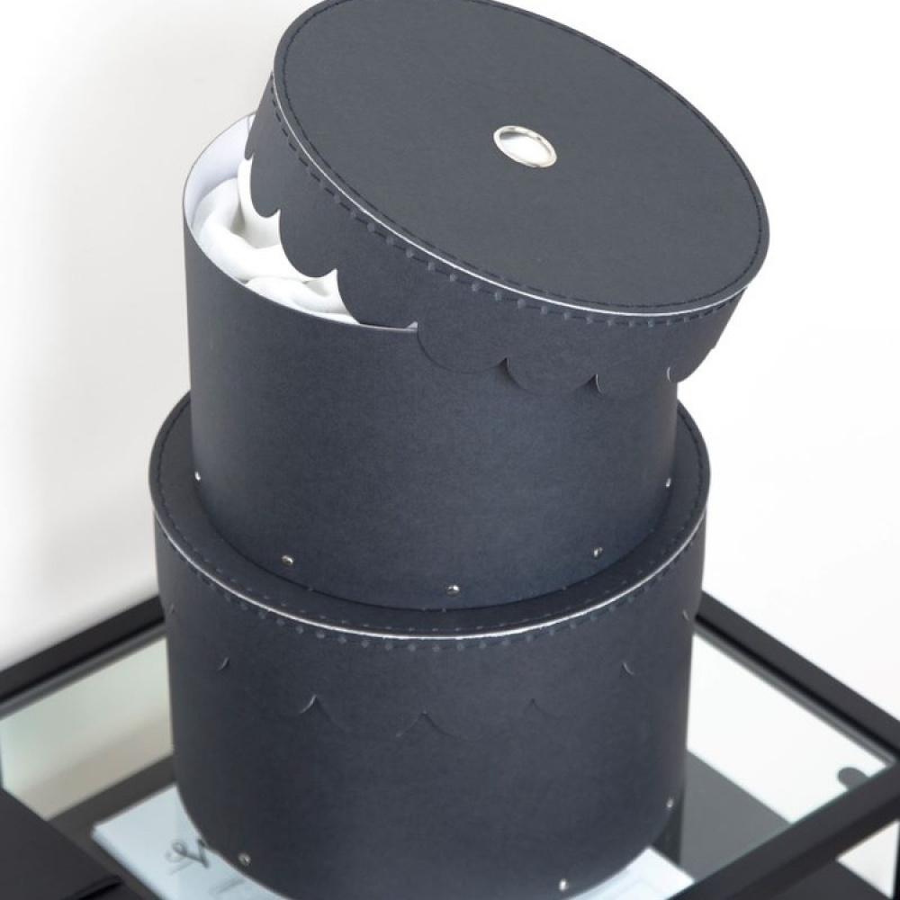 Storage boxes, Round, Set of 2, BIGSO WILMA, Ø26 x H Ø23 cm in the group Storage / Storage boxes / BigSo storage boxes at SmartaSaker.se (40666)